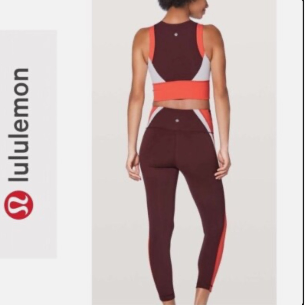Lululemon Kick Serve Sweat Tight 25" Bordeaux Drama Vivid Flame Size 10